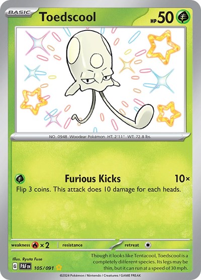 Toedscool - 105/091 (Shiny Rare) [PAF-105-SHR]