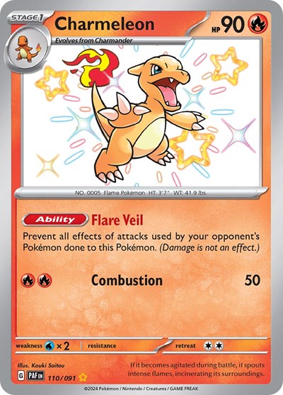 Charmeleon - 110/091 (Shiny Rare) [PAF-110-SHR]
