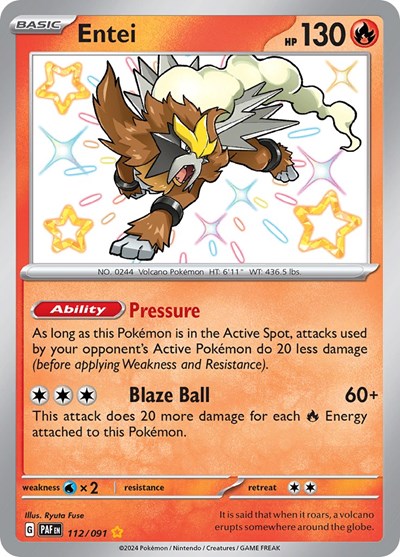 Entei - 112/091 (Shiny Rare) [PAF-112-SHR]