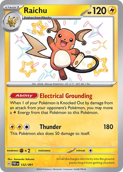 Raichu - 132/091 (Shiny Rare) [PAF-132-SHR]