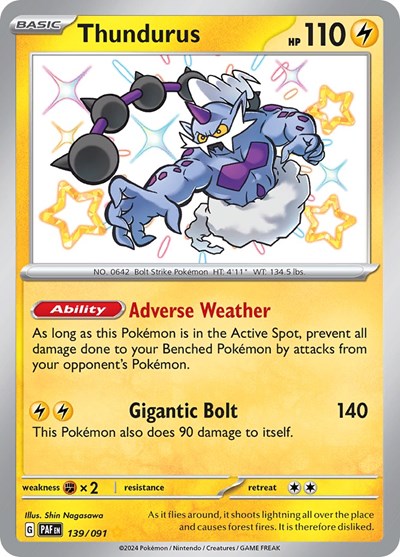 Thundurus - 139/091 (Shiny Rare) [PAF-139-SHR]