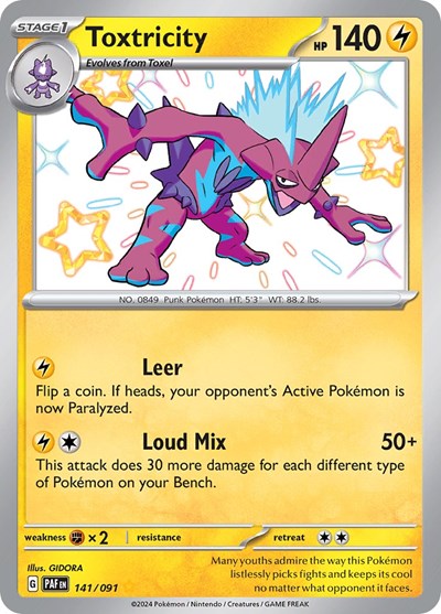 Toxtricity - 141/091 (Shiny Rare) [PAF-141-SHR]