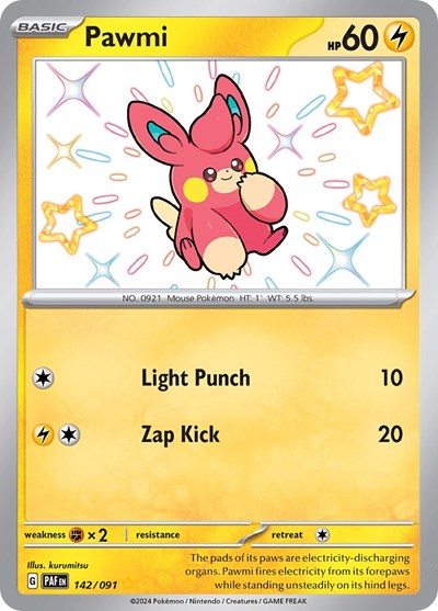 Pawmi - 142/091 (Shiny Rare) [PAF-142-SHR]