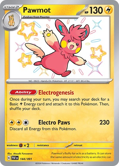 Pawmot - 144/091 (Shiny Rare) [PAF-144-SHR]