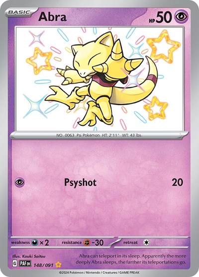 Abra - 148/091 (Shiny Rare) [PAF-148-SHR]