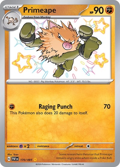 Primeape - 170/091 (Shiny Rare) [PAF-170-SHR]