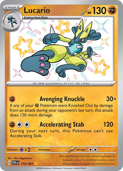 Lucario - 174/091 (Shiny Rare) [PAF-174-SHR]
