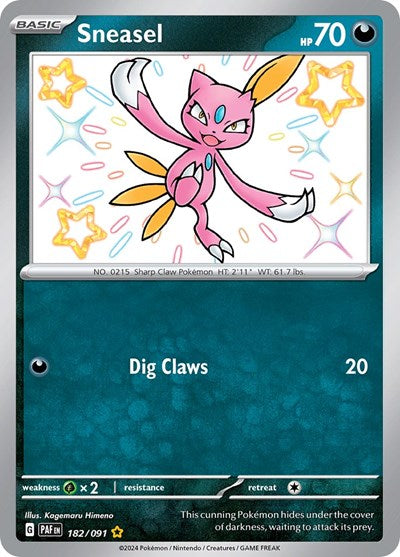 Sneasel - 182/091 (Shiny Rare) [PAF-182-SHR]