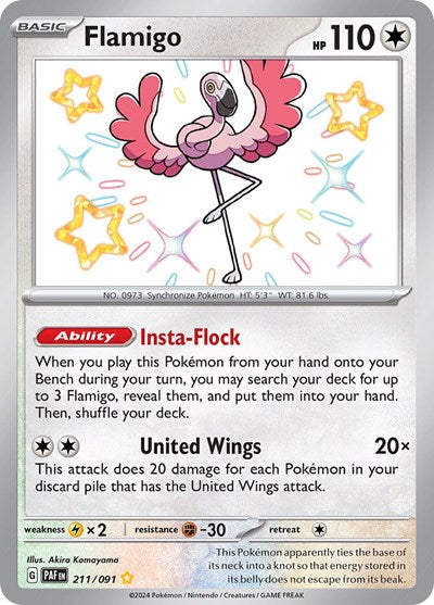 Flamigo - 211/091 (Shiny Rare) [PAF-211-SHR]