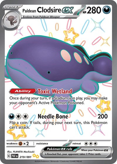 Paldean Clodsire ex - 219/091 (Shiny Ultra Rare) [PAF-219-SHUR]