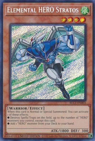Elemental HERO Stratos (Secret Rare) [BLC1-EN003-SeR]