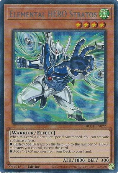 Elemental HERO Stratos (Ultra Rare) (Alternate Art) (Silver) [BLC1-EN022-UR-ALT-S]