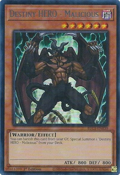 Destiny HERO - Malicious (Ultra Rare) (Silver) [BLC1-EN030-UR-S]