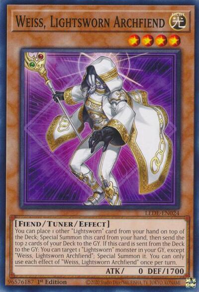 Weiss, Lightsworn Archfiend (Common) [LEDE-EN024-C]