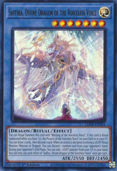 Saffira, Divine Dragon of the Voiceless Voice (Ultra Rare) [LEDE-EN034-UR]