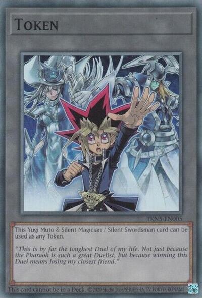 Token: Yugi Muto and Silent Magician and Silent Swordsman (Super Rare) [LEDE-EN005-SuR-T]