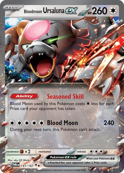 Bloodmoon Ursaluna ex - 141/167 (Double Rare) [TWM-141-DR]