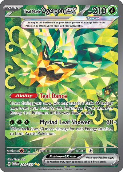 Teal Mask Ogerpon ex - 211/167 (Special Illustration Rare) [TWM-211-SIR]