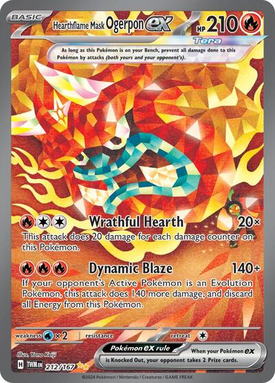 Hearthflame Mask Ogerpon ex - 212/167 (Special Illustration Rare) [TWM-212-SIR]