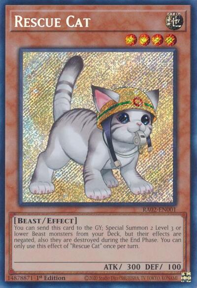 Rescue Cat (Secret Rare) (Alternate Art) [RA02-EN001-SeR]