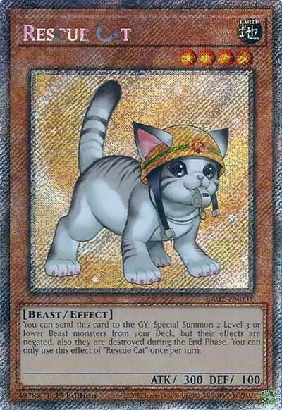Rescue Cat (Platinum Secret Rare) (Alternate Art) [RA02-EN001-PlSR]