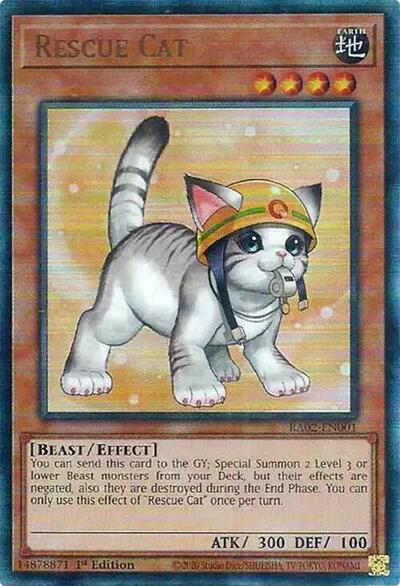 Rescue Cat (Prismatic Ultimate Rare) (Alternate Art) [RA02-EN001-PUR]