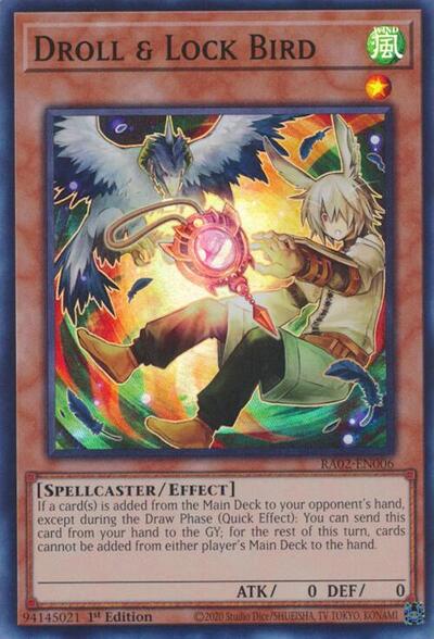 Droll & Lock Bird (Super Rare) (Alternate Art) [RA02-EN006-SuR]