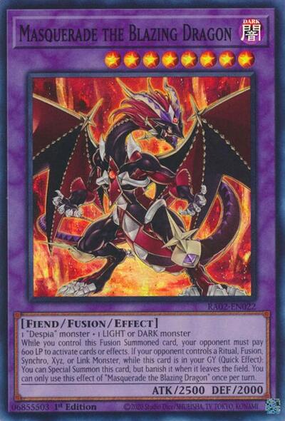 Masquerade the Blazing Dragon (Super Rare) [RA02-EN022-SuR]