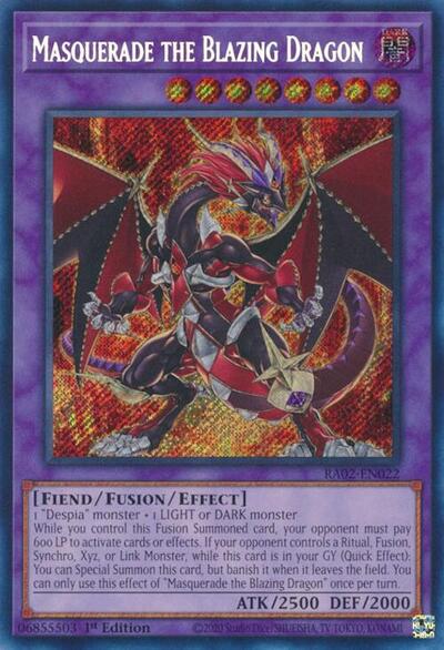 Masquerade the Blazing Dragon (Secret Rare) [RA02-EN022-SeR]