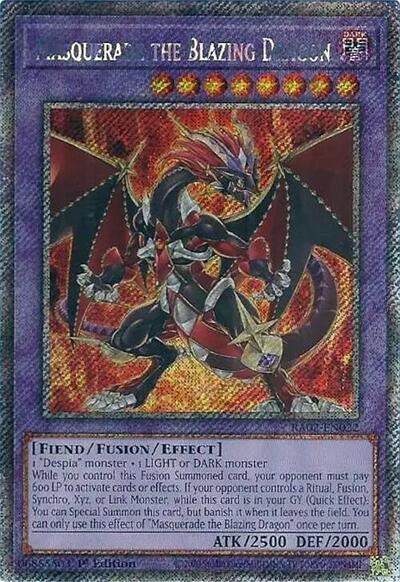 Masquerade the Blazing Dragon (Platinum Secret Rare) [RA02-EN022-PlSR]