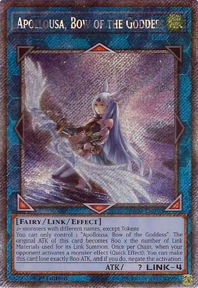 Apollousa, Bow of the Goddess (Platinum Secret Rare) (Alternate Art) [RA02-EN040-PlSR]