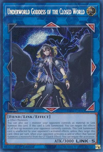 Underworld Goddess of the Closed World (Secret Rare) [RA02-EN045-SeR]