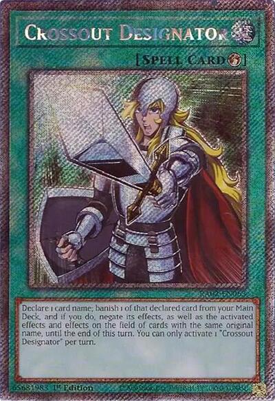 Crossout Designator (Platinum Secret Rare) [RA02-EN063-PlSR]