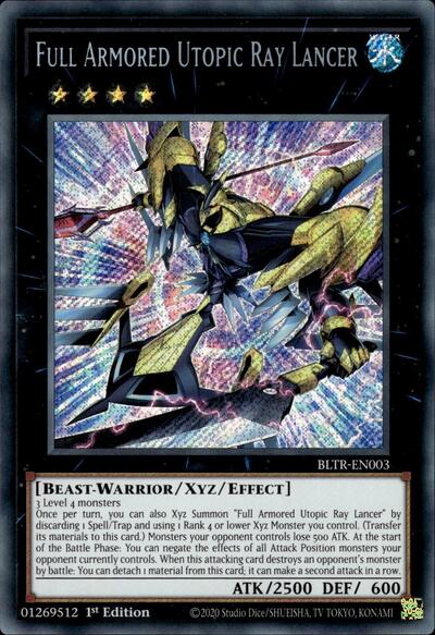 Full Armored Utopic Ray Lancer (Secret Rare) [BLTR-EN003-SeR]