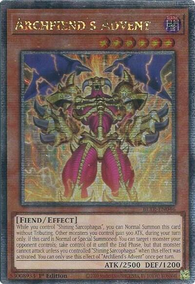 Archfiend's Advent (Quarter Century Secret Rare) [BLTR-EN046-QCSR]