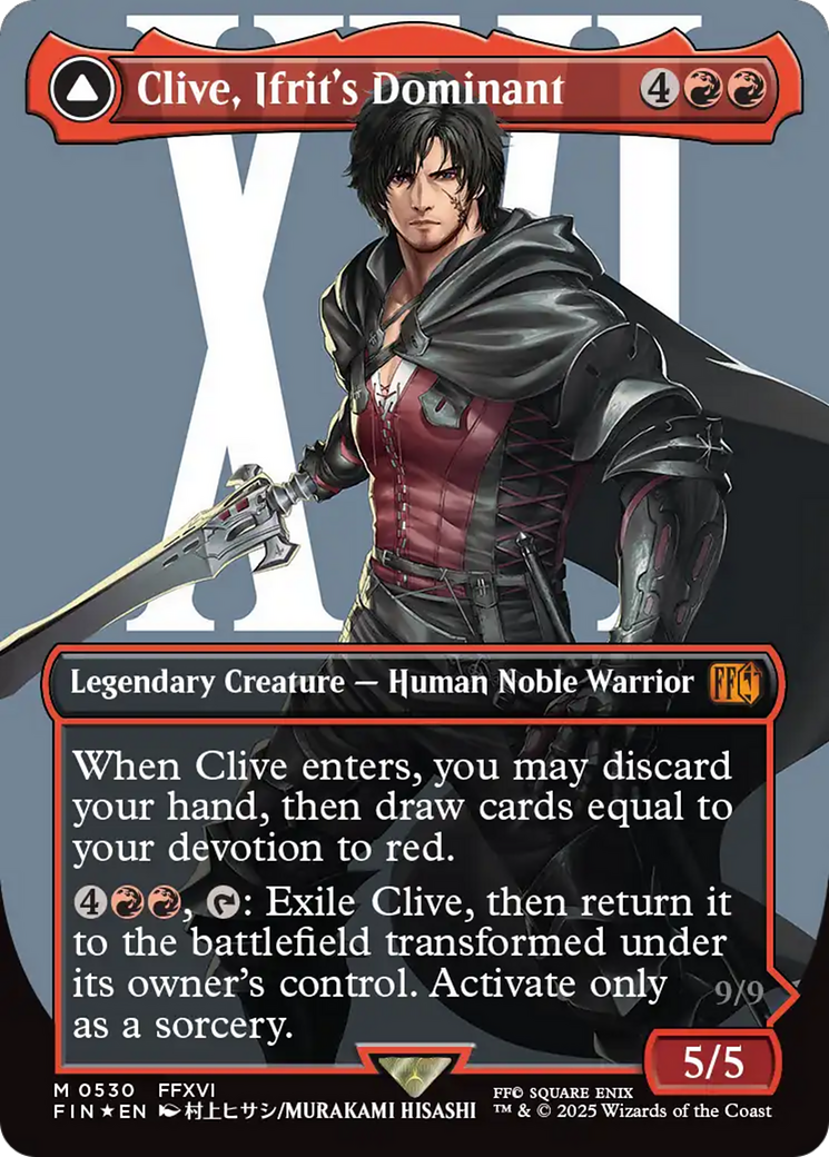 Clive, Ifrit's Dominant // Ifrit, Warden of Inferno - Borderless - Surge Foil - Full Art [FIN-530]