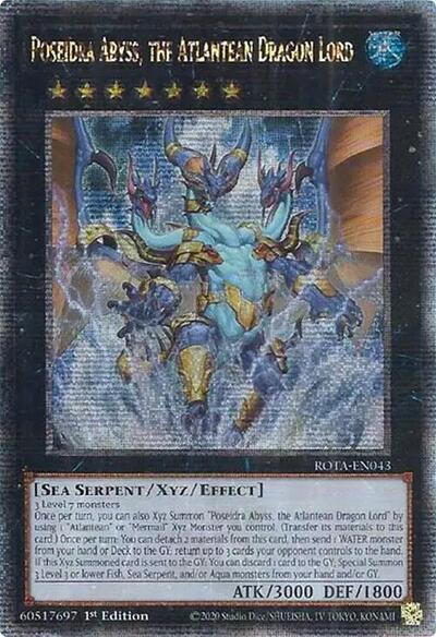 Poseidra Abyss, the Atlantean Dragon Lord (Quarter Century Secret Rare) [ROTA-EN043-QCSR]