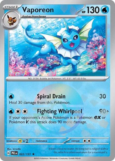Vaporeon (Poke Ball Pattern) - 022/131 (Rare) [PRE-022-R]