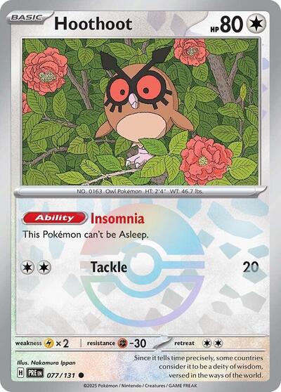 Hoothoot (Poke Ball Pattern) - 077/131 (Common) [PRE-077-C]