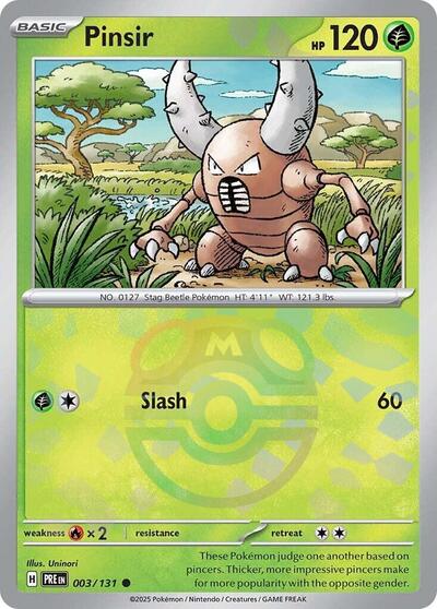 Pinsir (Master Ball Pattern) - 003/133 (Common) [PRE-003-C]