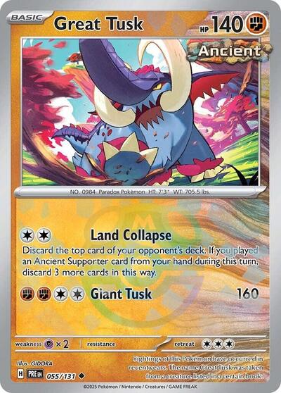 Great Tusk (Master Ball Pattern) - 055/131 (Uncommon) [PRE-055-U]
