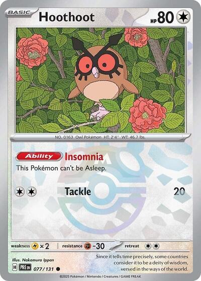 Hoothoot (Master Ball Pattern) - 077/131 (Common) [PRE-077-C]
