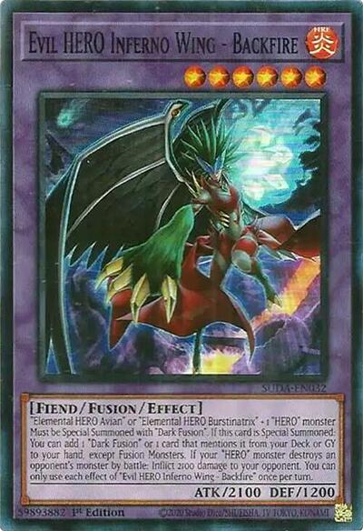 Evil HERO Inferno Wing - Backfire (Super Rare) [SUDA-EN032-SuR]
