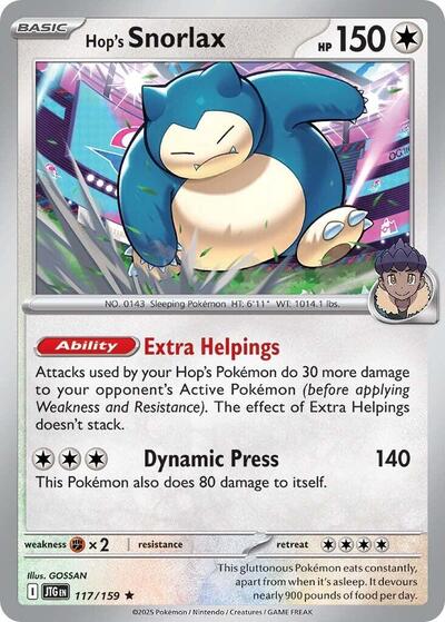 Hop's Snorlax - 117/159 (Holo Rare) [JTG-117-HR]