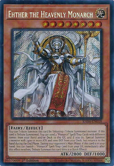 Ehther the Heavenly Monarch (Secret Rare) [RA04-EN018-SeR]