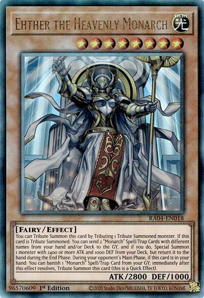 Ehther the Heavenly Monarch (Ultimate Rare) [RA04-EN018-UmR]