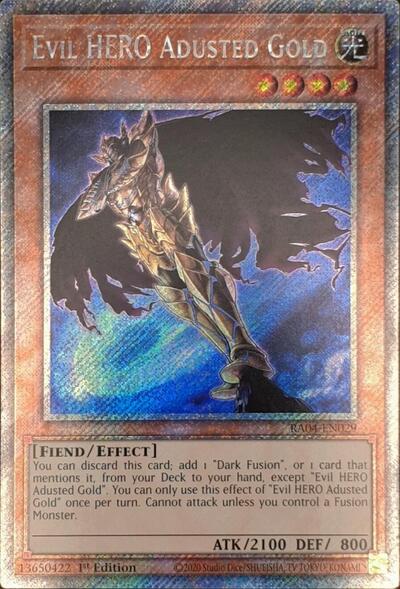 Evil HERO Adusted Gold (Platinum Secret Rare) [RA04-EN029-PlSR]