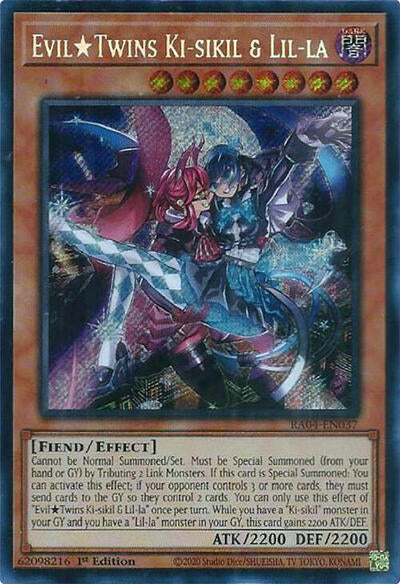 EvilTwins Ki-sikil & Lil-la (Secret Rare) [RA04-EN037-SeR]