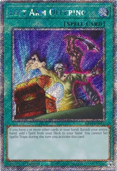 Left Arm Offering (Platinum Secret Rare) [RA04-EN086-PlSR]