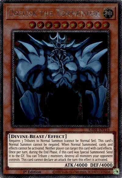 Obelisk the Tormentor (Platinum Secret Rare) [RA04-EN116-PlSR]